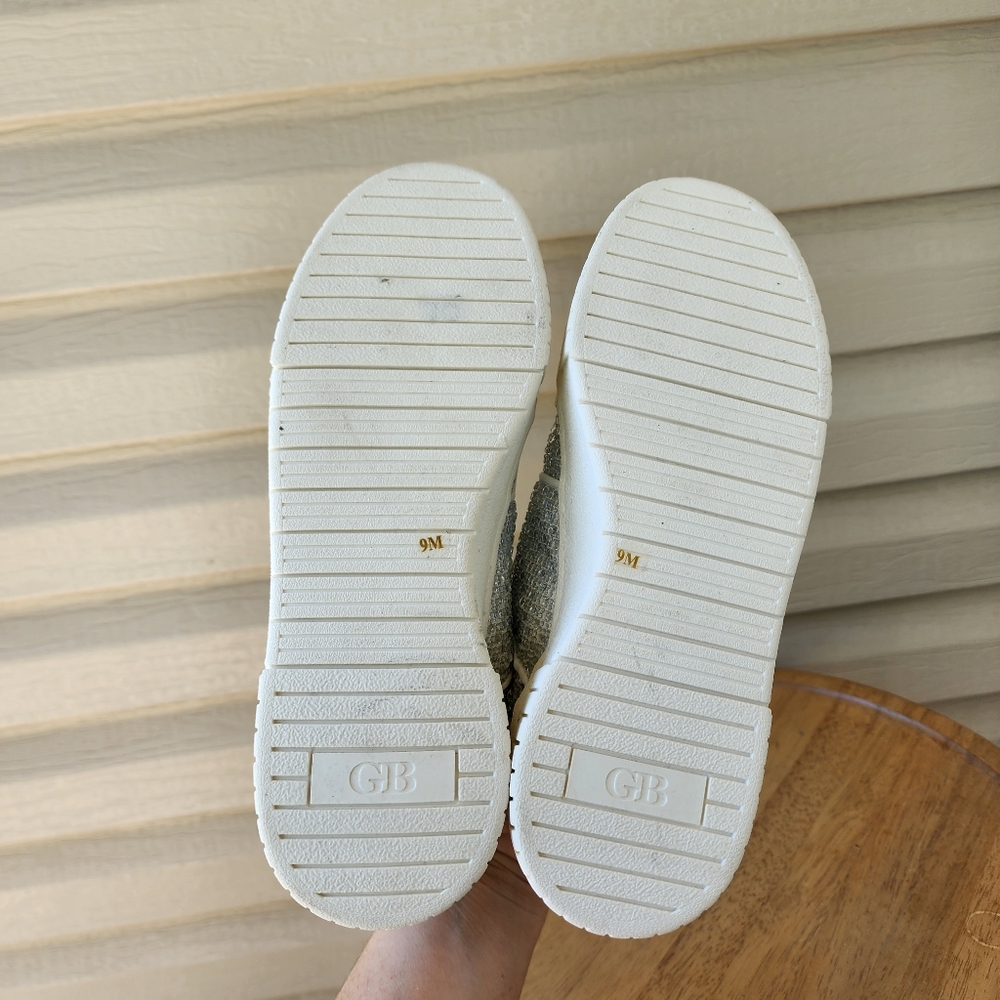 Gianni Bini White and Silver Glitter Platform Sneakers - Picture 10 of 10